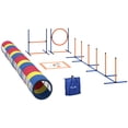 thumbnail image 2 of PawHut Dog Agility Training Equipment, 12-Piece Dog Obstacle Course with Adjustable Hurdle & Ring, 4 Tunnels, Weave Poles, 2 of 9