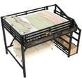 thumbnail image 5 of ChenyueFurn Modern Metal Storage Full Loft Bed with Storage Stairs Brown, 5 of 19