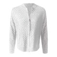 thumbnail image 4 of Veste Décontractée Grande Taille pour Femmes, Tricotée Ajourée avec Fermeture Éclair, Cardigan Ouvert à la Mode pour Automne Hiver, 4 of 5