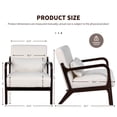 thumbnail image 2 of Leumius Accent Chair, Mid Century Modern Armchair with Solid Wood Frame and Detachable Lumbar Pillow for Living Room, Bedroom, Office Brown, 2 of 9
