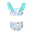 thumbnail image 5 of inhzoy Little Gilrs Two Pieces Fish Scales Tankini Swimsuits Ruffle Top Bottoms, 5 of 5