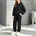 thumbnail image 4 of Enjoytime Girls Two Piece Set Long Sleeve Hooded Sweatshirt Pockets Sweatpants Outfits Fall Winter Soft Casual Sweatsuit Sets, 4 of 7