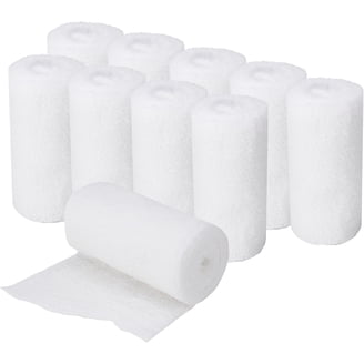 Nuanchu 12 Rolls Cast Padding Individual Pack Soft Cotton Undercast Padding Wrap Use With Plaster Cloth Gauze Bandage For Halloween Wrap Bandage Art, Body Casts, Mask Making, Craft (4 Inch X 8.8