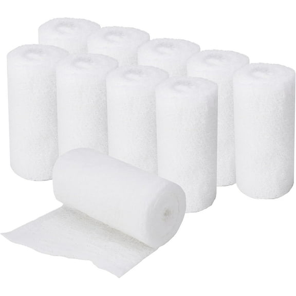 Kerlix Type Gauze Rolls - 4.5” x 4.1 Yards Rolls, 100% Cotton Wound Dressing Wraps, 6 Ply Weaved Bandage Gauzes, Highly Absorbent First Aid Gauzes, 10 Count