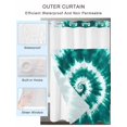 thumbnail image 2 of No Hook Cloth Fabric Shower Curtain with Snap in Liner, Turquoise Ombre Waterproof Shower Curtains Set with See Through Top Window, Country Watercolor Ethnic Tribal Tie Dye Bath Curtains 72"x78", 2 of 6