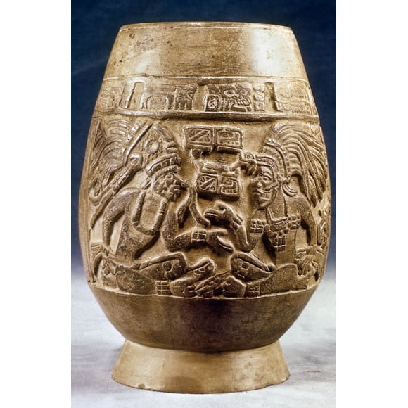 Guatemala: Mayan Vase. /Nmayan Vase, C900 A.D., From The Ruins Of Uaxactun, In Present-Day Pet_N, Guatemala. Poster Print by  (24 x 36)