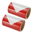 thumbnail image 1 of Unique Bargains Ruban Réfléchissant, 2 Rouleaux 6 Pieds x 10 Pieds Ruban de Sécurité Imperméable pour Remorques, Rouge Blanc, 1 of 6