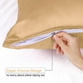 thumbnail image 2 of Unique Bargains Set of 4 Silky Satin Pillowcases Pillow Cover Gold Queen, 2 of 8