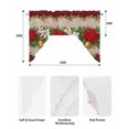 thumbnail image 5 of Christmas Poinsettia Swag Valances for Windows, Curtains Drapes, Red Flowers Green Leaves Xmas Bells Vintage Kitchen Window Curtains Over Sink Window Treatment Valance for Bedroom/Bathroom 56"x36", 5 of 5