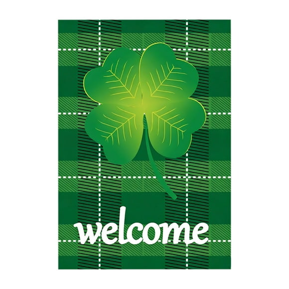 C St Patricks Day Garden Flag Courtyard Festival Party Decoration Leafy Festival Irish Flag Outdoor Garden Flag For St Patricks Day Decor Shamrock Design C Style