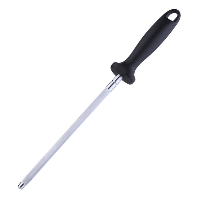 33CM Carbon Steel Handheld Sharpener Professional Sharpening Steel Easy to Use Sharpening Rod for Home Kitchen or Restaurant