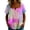 Pink, variant on Molidfa Women's Notch Neck Blouse Short Sleeve Plaid Ruched Front Button Down Loose Fit Casual Elegant Top