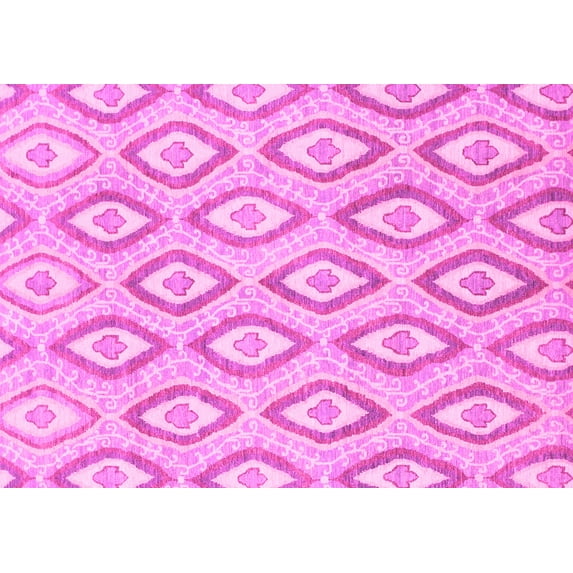 Ahgly Company Machine Washable Indoor Rectangle Abstract Pink Modern Area Rugs, 6' x 9'