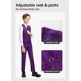 thumbnail image 3 of Conjunto de chaleco morado para niños Suit YuanLu con pantalones, camisa y corbata, talla 7, 3 of 7