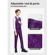 thumbnail image 3 of Conjunto de chaleco morado para niños Suit YuanLu con pantalones, camisa y corbata, talla 7, 3 of 7