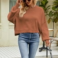 thumbnail image 4 of YOTMKGDO Pullover Sweaters Sweaters For Women Autumn Winter Loose Short Cotton Fashion Long Sleeved Crew Neck Sweater O Neck, Sizes XS-XL, 4 of 4