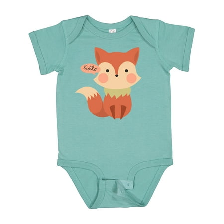 

Inktastic Cute Fox Hello Gift Baby Boy or Baby Girl Bodysuit