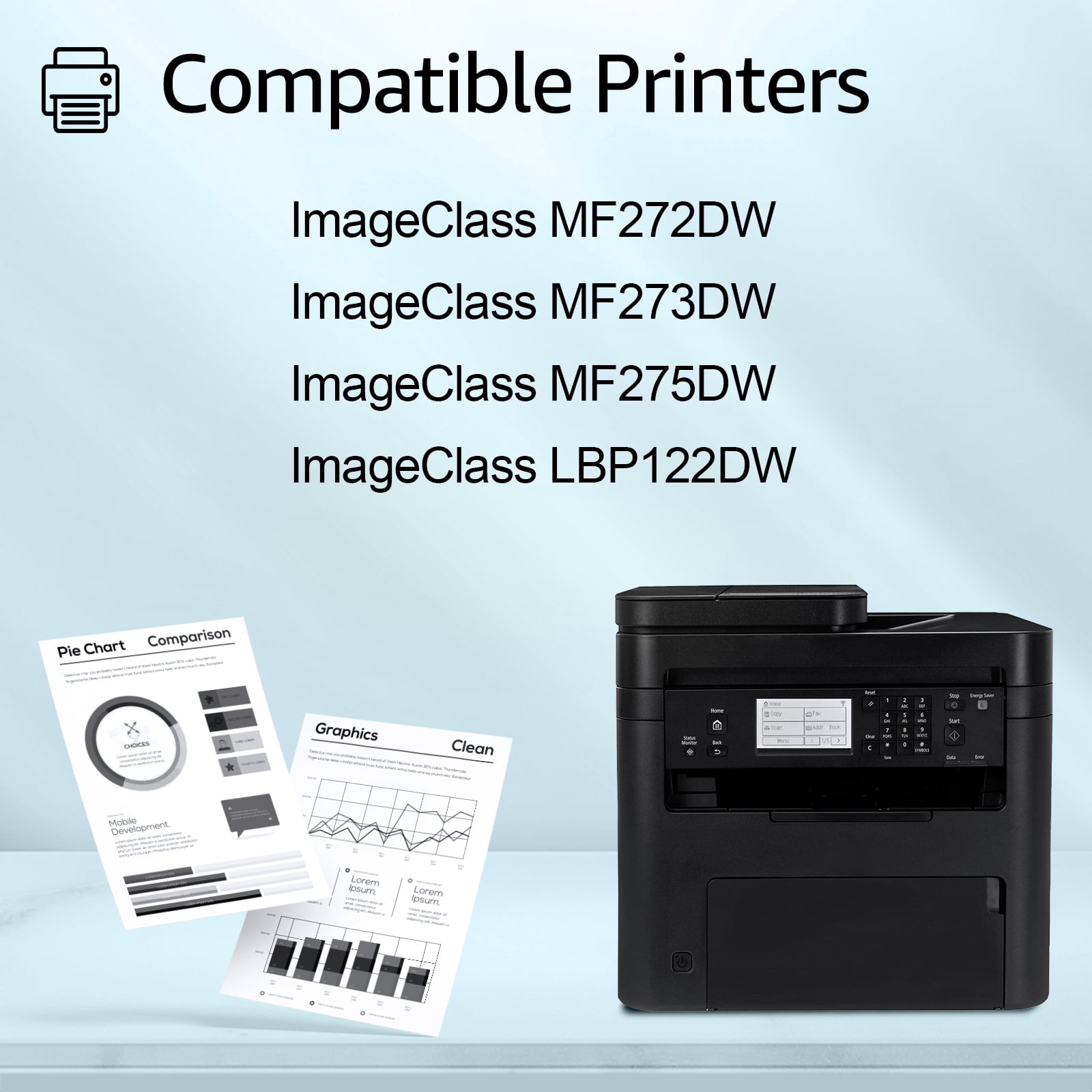 greencycle CRG071 Toner Cartridge Replacement Compatible for CANON 071 Black Toner Cartridge Use for ImageClass LBP122dw LBP122 LBP120 MF270 Mf272dw Mf273dw Mf275dw Printer Ink Cartridge (2PCS)