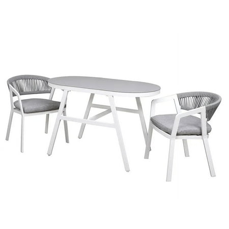 JARDINA 3PCS Outdoor Patio Furniture Aluminum Bistro Set with Cushions