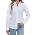 thumbnail image 2 of Siliteelon Long Sleeve Cotton Button Up Shirts for Women Office Dressy Shirts, 2 of 8