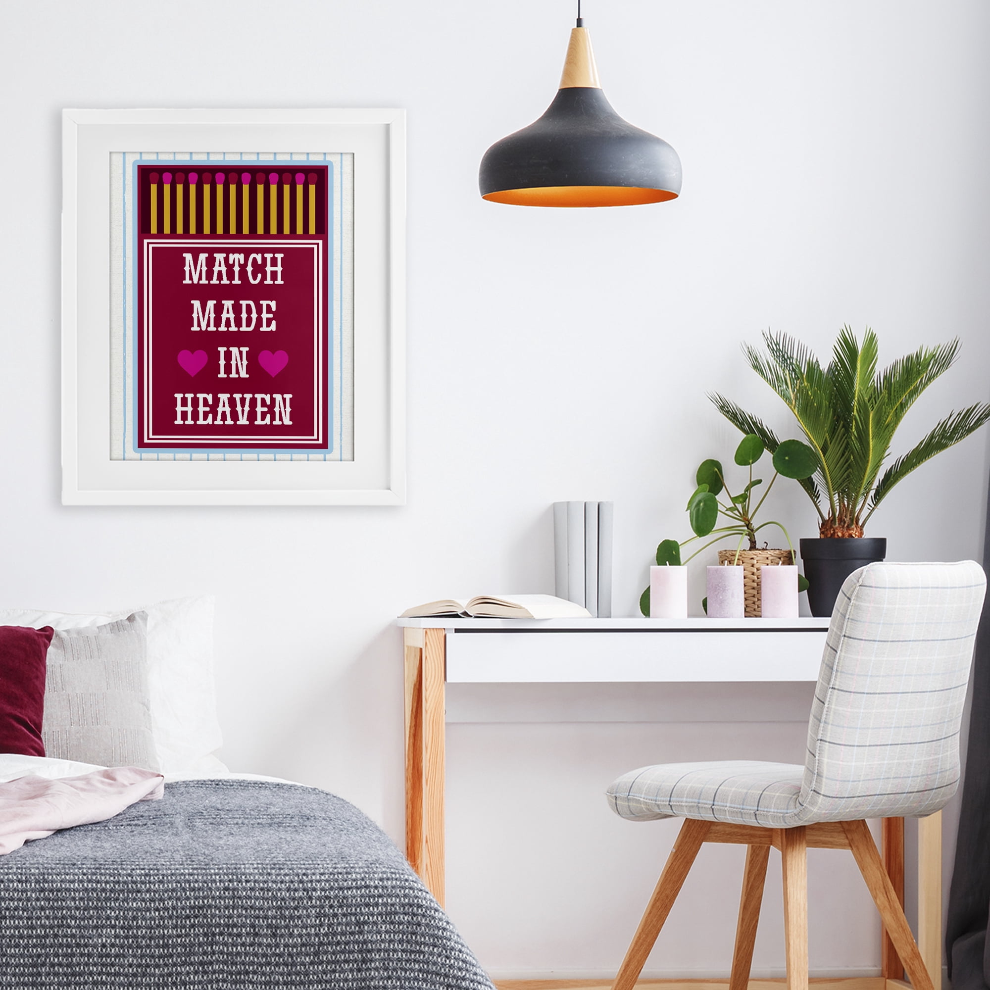 Stupell Industries Vintage Match Made In Heaven White Framed Print Under Glass, design by Lil' Rue