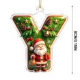 thumbnail image 3 of romoty Personalized Initial Christmas Tree Letter Ornaments, Pine Needle Santa Claus Pendants, 2D Flat Acrylic Monogram Xmas Decor, 3 of 6