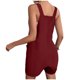 thumbnail image 3 of Mono corto de verano informal con botones para mujer - Poliéster, sin mangas, pantalón corto ancho - S-XXL, 3 of 5