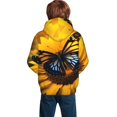 thumbnail image 3 of Bingfone Butterfly On Sunflower Pattern Youth Classic Hoodies Soft Hooded Pullover Sweatshirts for Girls and Boys, 3 of 6