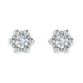 thumbnail image 2 of 1/4 Carat Diamond Floral Cluster Stud Earrings in 10K White Gold, 2 of 4