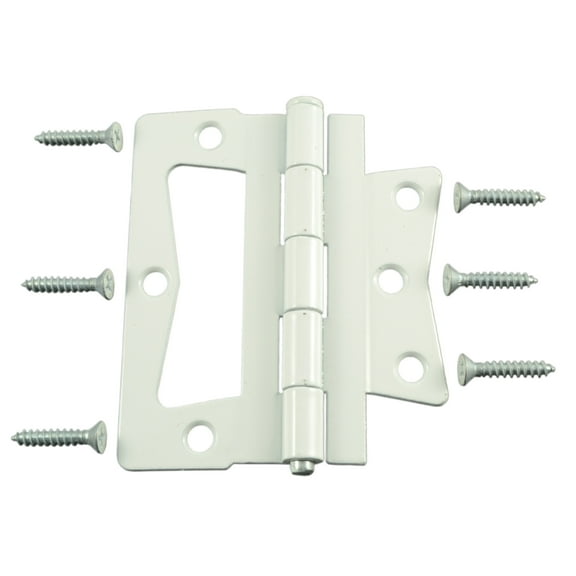 4" White Steel Non-Mortise Hinges (1 pcs.)