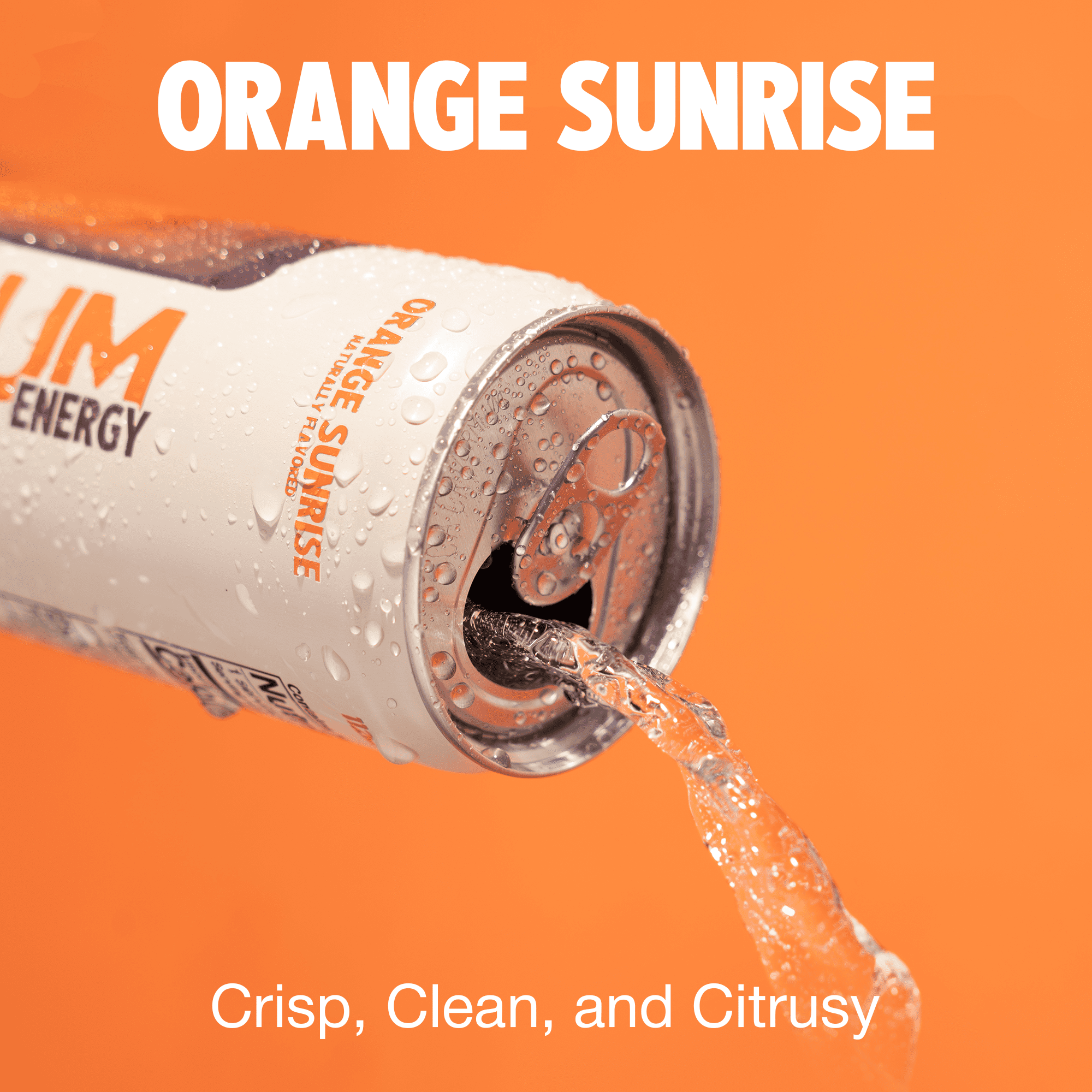 Bum Energy Orange Sunrise Energy Drink, 112 mg Natural Caffeine, 12 fl oz Can