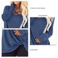 thumbnail image 4 of Jersey para mujer, camisa con cuello cruzado, manga larga, sudadera informal holgada para otoño, 4 of 5