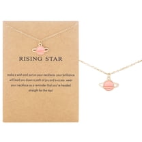 GHSOHS Necklaces for Women Trendy Handmade Necklaces Jewelry Chain Necklaces Starry Sky Series Oil Drop Saturn Globe Pendant Necklace Gift for Women Choker Necklace Clavicle Chain Jewelry Gift