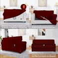 thumbnail image 6 of T Cushion Loveseat Slipcover with 2 Individual T Cushion Shape Seat Covers for Home Décor, 3 Pieces Stretchable Washable Non-Pilling Non-Slip Love Seat Covers (Oversized Loveseat, Wine Red), 6 of 18