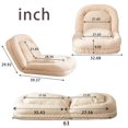 thumbnail image 3 of Triple Fold Down Sofa Bed with Adjustable Back, Adjustable Floor Couch Sofa with Pillow, Sofa Bed with Detachable Cushion, Folding Mattress Sofa, Beige, 3 of 9