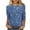 Blue, variant on Sakmal Womens Tops 3/4 Sleeve Blue Crew Neck Floral T-Shirts Womens Shirts