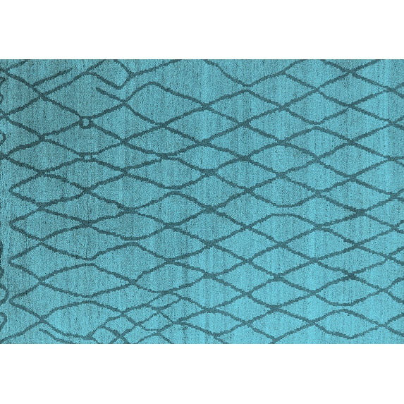 Ahgly Company Indoor Rectangle Oriental Light Blue Industrial Area Rugs, 8' x 12'