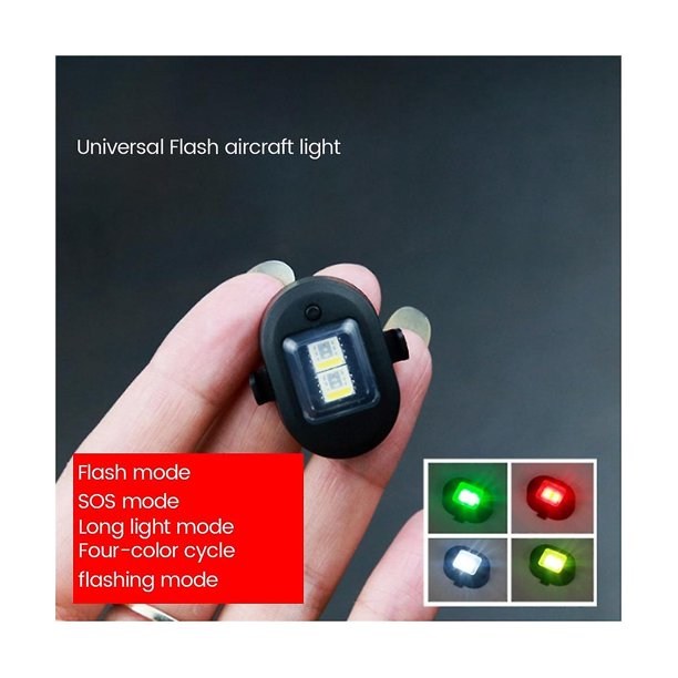 4 piezas de luz de advertencia estroboscópica universal, luces de emergencia LED recargables por USB, lámpara estroboscópica nocturna para dron, motocicleta