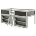 thumbnail image 1 of Costway Twin Size Low Loft Bed with Ramp Ladder & Bookcases Full-length Safety Guardrail Gray, 1 of 10
