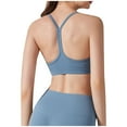 thumbnail image 5 of Floleo Women Thin Strap Sports Bra, Yoga Workout Bralette, Scoop Neck Removable Pads, Supportive Low-Impact Back Design Gym Bra (Blue,XL), 5 of 5