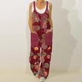 thumbnail image 2 of Womens Jumpsuit Casual Floral Prints Straps O Neck Pockets Romper,,XL, 2 of 8