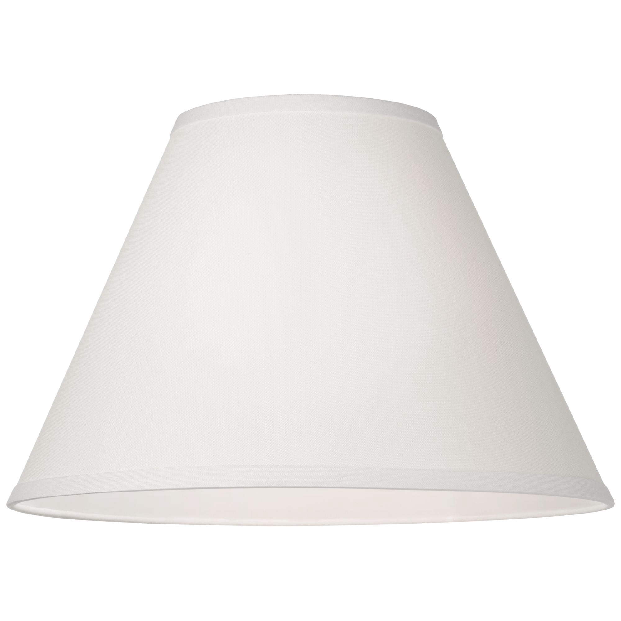 Springcrest Bright Antique White Linen Medium Lamp Shade 6.5" Top x 15" Bottom x 10.75" High x 11.75" Slant (Spider) Replacement with Harp and Finial