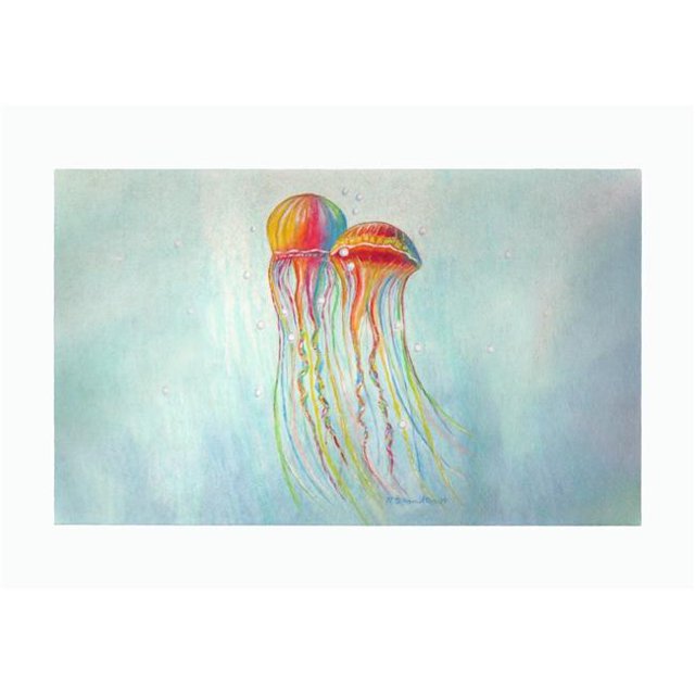 Betsy Drake DM1095G 30 x 50 in. Colorful Jellyfish Door Mat