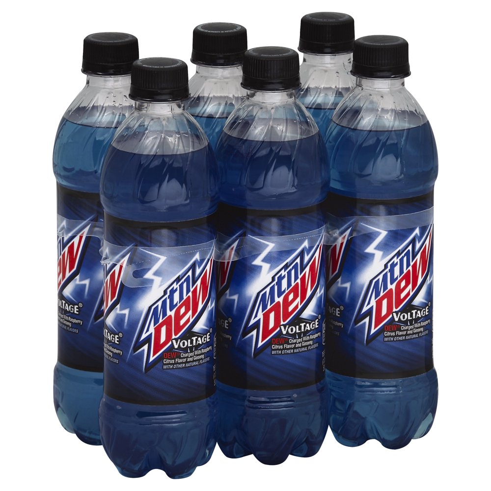 Mountain Dew Voltage Raspberry Citrus Flavor and Ginseng Soda, 16.9 Fl. Oz., 6 Count Walmart