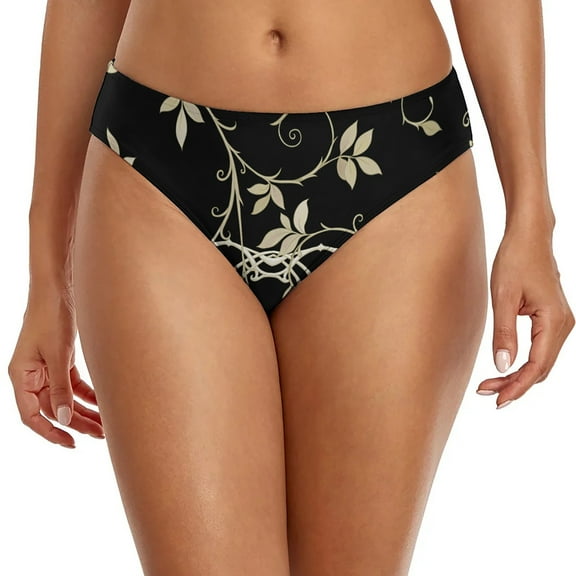 TANGQIOP Bikini Bottoms for Women Tankini Trendy Sporty Floral Briefs Lightweight Swim Suit Casual White XL