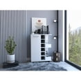 thumbnail image 2 of Depot E-Shop Magda Bar Cart with 4 Casters, 6 Wine Cubbies, Single Door Cabinet, and 2 Open Shelves, White, 2 of 5