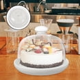 thumbnail image 3 of Cake Plate Dome Cover Lid Glass Stand Serving Platter Ceramic Dessert Server Covered, 3 of 6