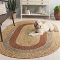 thumbnail image 6 of SAFAVIEH Braided Kent Geometric Machine Washable Reversible Area Rug, Brown/Gold, 5' x 8' Oval, 6 of 20