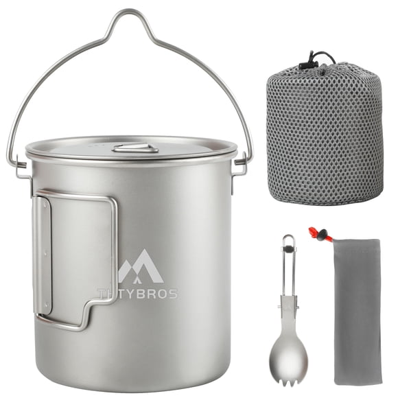 Taza de camping THYBROS Titanium 750 ml con Titanium Spork