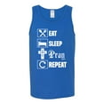 thumbnail image 2 of Eat Sleep Pray Repeat for Christians Faith | Mens Inspirational/Christian Graphic Tank Top, Royal, 2XL, 2 of 3